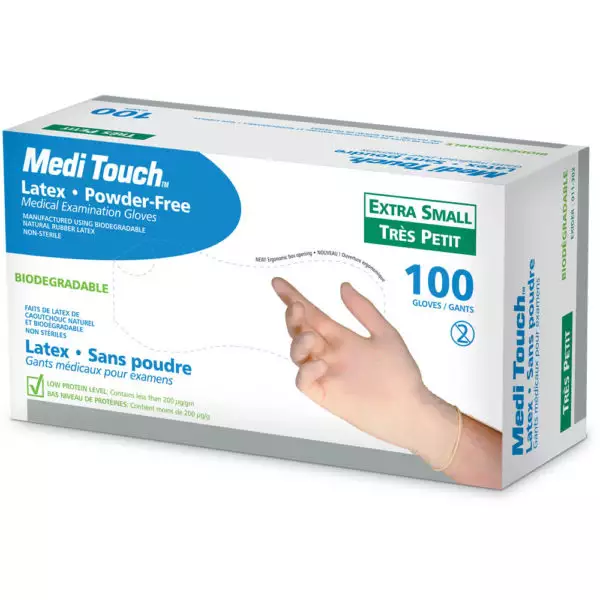 Low Protein Latex Powder Free Examination Gloves