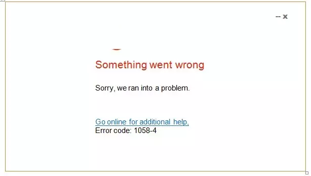 Microsoft Office Error Code 1058-4 Something Went Wrong