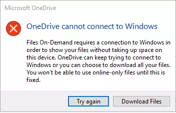Unable to Connect To One Drive