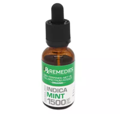 Rx Remedies 1500mg CBD Oil Full Spectrum Indica, Best for Evenings