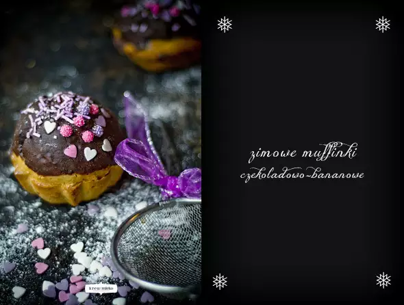 Zimowe muffinki czekoladowo-bananowe